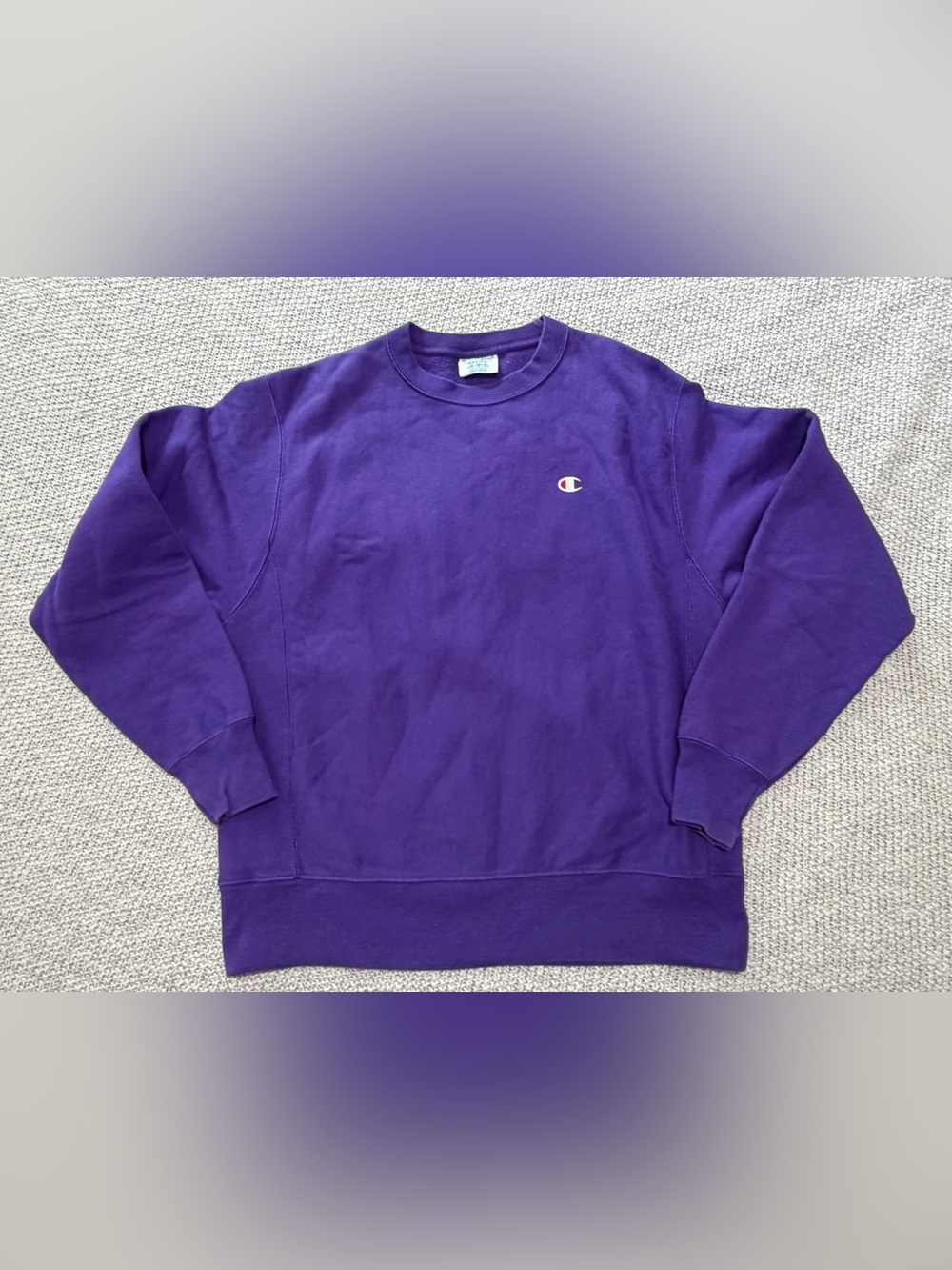 CHAMPION Reverse weave Purple Crewneck Sweatshirt with Embroidered Logo - med